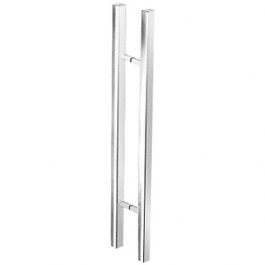 CRL Polished Stainless Glass Mounted Square Ladder Style Pull Handle with Square Mounting Posts - 36"