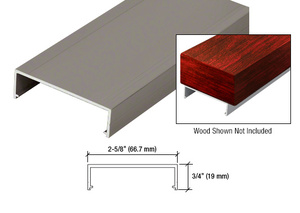 Beige Gray Top Rail Adaptor for Wood 241" Long