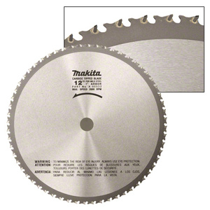 CRL Makita® 12" x 1" Arbor 60 Tooth Carbide Saw Blade for Mild Steel