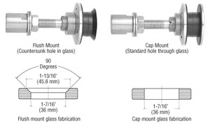 CRL 316 Polished Stainless Steel Swivel Combination Fastener for 1/2" to 1-1/16" Glass