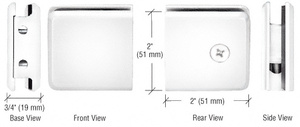 CRL White Beveled Style Notch-in-Glass Fixed Panel U-Clamp