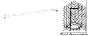 CRL White 39" Sleeve-Over Glass-to-Glass Support Bar for 1/4" to 5/16" Thick Glass