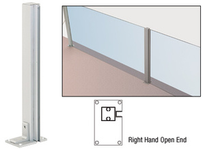CRL Satin Anodized 36" Right Hand Open End Standard Partition Post