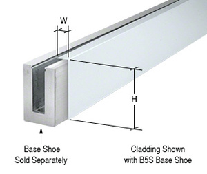 CRL Mill Aluminum  Cladding 120" for B5S Series Standard Square Aluminum Base Shoe