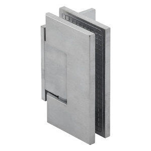 Satin Chrome Wall Mount with Offset Back Plate Adjustable Maxum Series Hinge