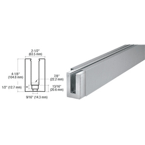 CRL B5S Series Brushed Stainless Custom Square Base Shoe Drilled for 1/2" Glass