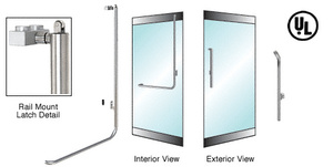 CRL-Blumcraft® Brushed Stainless Right Hand Reverse Rail Mount Keyed Access "G" Exterior, Top Securing Panic Handle