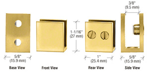 CRL Brass Double Set Screw Clamp for 1/4" to 5/16" Glass