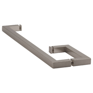 Brushed Nickel 6" X 18" Square Towel Bar/Handle Combo