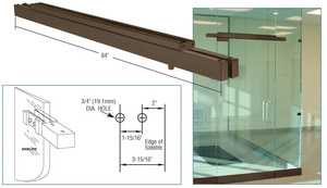 CRL Black Bronze Anodized Double Narrow Floating Header With Surface Mounted Top Pivots for 72" Wide Opening