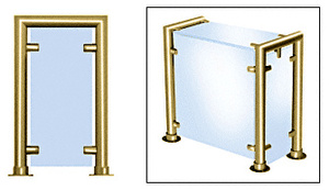 CRL Polished Brass Contemporary 210 Series 1-1/2" Tubing Glass On Top, Front, and One or Both Ends Sneeze Guard