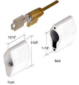 CRL White Key Cylinder Housing Kit with 1-7/8" Screw Holes
