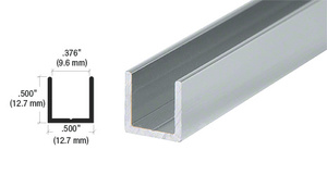 CRL Satin Anodized 3/8" Single Aluminum U-Channel