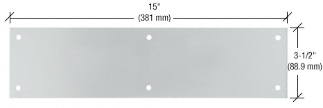 CRL Satin Aluminum 3-1/2" x 15" Push Plate