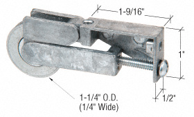 CRL 1-1/4" Steel Sliding Glass Door Roller with 1/2" Wide Housing