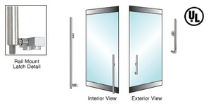 CRL-Blumcraft® Brushed Stainless Right Hand Reverse Rail Mount Keyed Access "N" Exterior Bottom Securing Deadbolt Handle