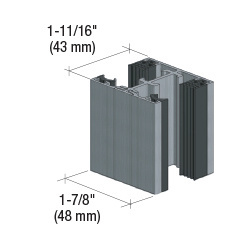 Fallbrook XL Matte Black Intermediate Vertical Mullion Set 118" Length