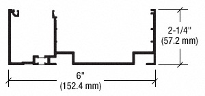 CRL-U.S. Aluminum White KYNAR® Paint Header/Sill for 1" Glass, 24'-2"