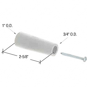 CRL White Sliding Glass Door Bumper - 2-5/8" Length