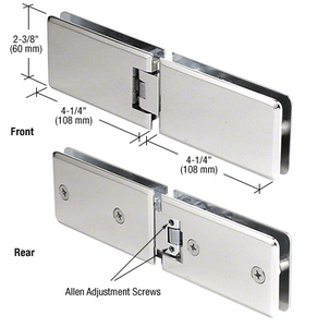 CRL Polished Chrome Grande Series Adjustable 180 Degree Glass-to-Glass Hinge