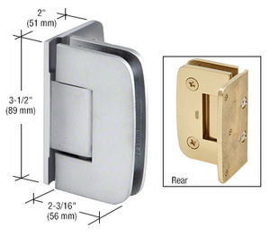 CRL Satin Chrome Roman 044 Series Wall Mount Offset Back Plate Hinge