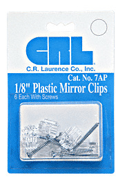 CRL Taquet de miroir standard, 3,2 mm (1/8 po), plastique - paquet de présentation