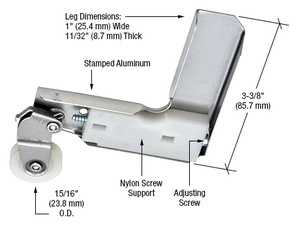 CRL Stamped Aluminum Corner Insert With 15/16" Nylon Ball-Bearing Center Groove Sliding Screen Door Roller for Jim Walters