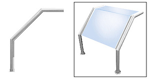 CRL Polished Stainless Elegant 103 Series 1-1/2" Tubing Glass On Top and Slant Only Sneeze Guard