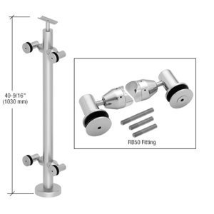 CRL Brushed Stainless P7 Series Railing 180º Center Post Kit With RB50F Fittings