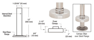 CRL Polished Stainless Steel Flange and Canopy for 2" Tubing