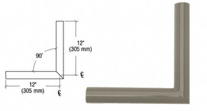 CRL Beige Gray Quick Connect 90º Corner for 1-1/2" Diameter Tubing