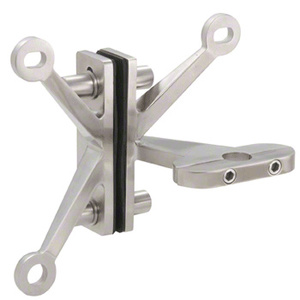 CRL Brushed Stainless Steel Right Hand Three Arm Fin Mount Heavy-Duty Pivot Bracket Only
