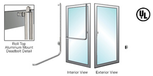 CRL-Blumcraft® Brushed Stainless Right Hand Reverse Roll Top Aluminum Door Mount "Z" Keyed Access Exterior Top Securing Deadbolt Handle