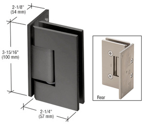 CRL Matte Black Vienna 044 Series 5 Degree Pre-Set Wall Mount Offset Back Plate Hinge