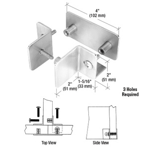 CRL Satin Chrome Bullet Resistant Protective Barrier System Bottom Mount T-Clamp