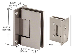 CRL Brushed Nickel Vienna Wall Mount Full Back Plate Positive Close Hinge