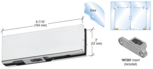CRL Satin Anodized Bottom Door Patch with 1NT301 Insert