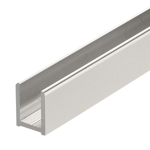 Polished Nickel 95" (2.49 m) High Profile Aluminum Glazing Channel for 3/8" Glass