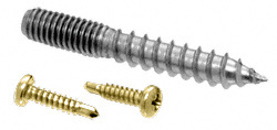 CRL Polished Brass Replacement Screw Pack for Concealed Wood Mount Hand Rail Brackets - 3/8"-16 Thread