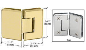 CRL Satin Brass Pinnacle 045 Series 135 Degree Glass-to-Glass Standard Hinge