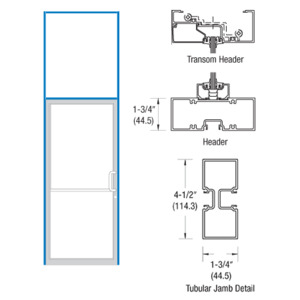 CRL-U.S. Aluminum Custom Sized Clear Anodized Series 450 Tubular Offset Pivot Transom Frame Complete (1FT)