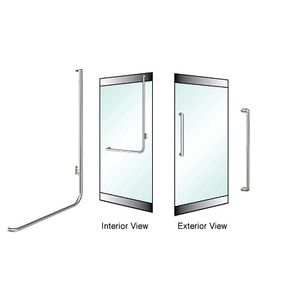 CRL-Blumcraft® Brushed Stainless Right Hand Reverse Rail Mount "X" Exterior Dummy Handle for 3/4" Glass