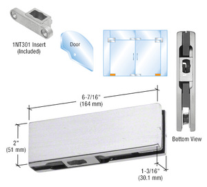 CRL Brushed Stainless Bottom Door Patch with 1NT301 Insert