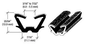 CRL 72" Flexible Flocked Rubber Glass Run Channel for 1965-1972 GM Mid-Size Cars