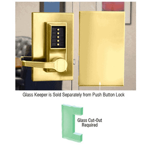 CRL Polished Brass 6" x 10" RH Center Lock Keeper for Push Button Locks
