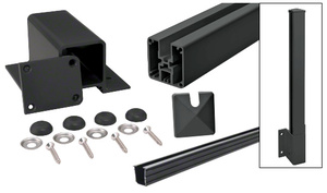 CRL Matte Black 1100 Series End Fascia Mount Post Kit