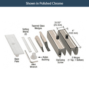 Brushed Nickel Noble Series Basic Hinge Kit for 3/8" (10 mm) Glass