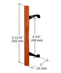 CRL Wood/Black Inside Pull 6-5/8" Screw Holes