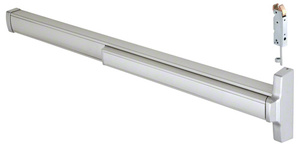 CRL 48" Jackson® Aluminum Finish Model 2085 Concealed Vertical Rod Panic Exit Device Dual Point Latching with Top Latch and Bottom Hex Bolt Right Hand Reverse Bevel