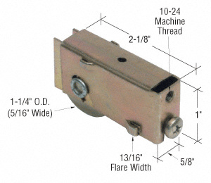 CRL 1-1/4" Steel Sliding Glass Door Roller with 9/16" Wide Housing for Acorn Doors